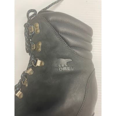 Sorel Black Suede Leather Wedge Lace Up Hiking Boots Women's size 10 EUC booties - Thumbnail 7