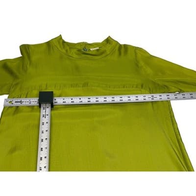 Massimo Alba Silk Shift Dress L Chartreuse Pea Green Hand Painted Snake Tunic - Thumbnail 11