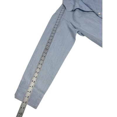 Vintage 60s Blue Striped Chore Coat Workwear Lab Jacket M L USA Unisex Bespoke - Thumbnail 10