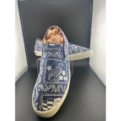 Reyn Spooner Seavees Baja Slip On Shoes Mens 13 Blue Hawaiian Print - Thumbnail 3