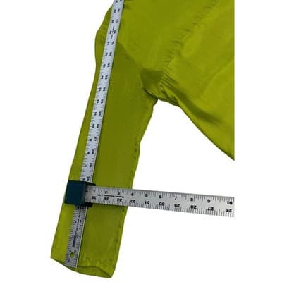Massimo Alba Silk Shift Dress L Chartreuse Pea Green Hand Painted Snake Tunic - Thumbnail 12