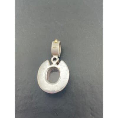 Artisan Sterling pendant Rose Quartz Mixed Metal Look handcrafted vtg 90s 2000s - Thumbnail 7