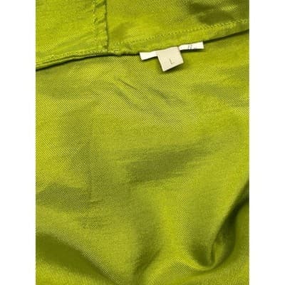 Massimo Alba Silk Shift Dress L Chartreuse Pea Green Hand Painted Snake Tunic - Thumbnail 9