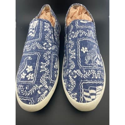 Reyn Spooner Seavees Baja Slip On Shoes Mens 13 Blue Hawaiian Print - Thumbnail 4
