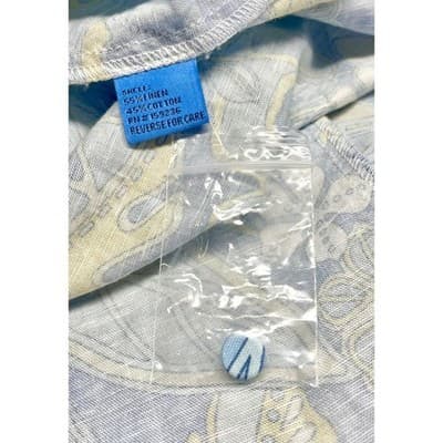 J McLaughlin Linen Cotton Blue Yellow Monstera Leaf Tiered Midi Dress S Pockets - Thumbnail 7