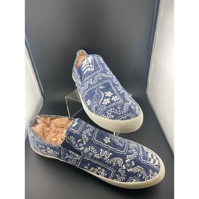 Reyn Spooner Seavees Baja Slip On Shoes Mens 13 Blue Hawaiian Print - Thumbnail 2