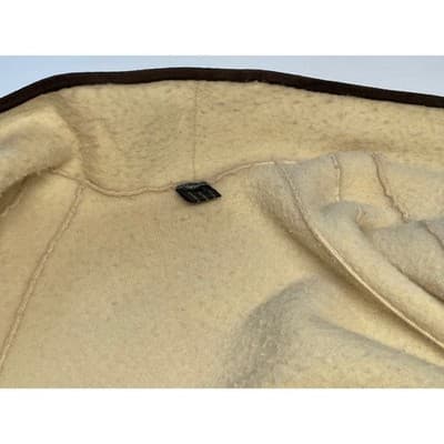 Vintage 70s Wool Sherpa Teddy Coat Oversized Unisex Scandi Cream Brown Woolmark - Thumbnail 20