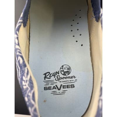 Reyn Spooner Seavees Baja Slip On Shoes Mens 13 Blue Hawaiian Print - Thumbnail 10