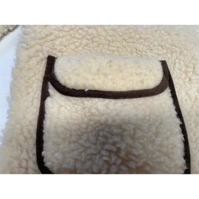 Vintage 70s Wool Sherpa Teddy Coat Oversized Unisex Scandi Cream Brown Woolmark - Thumbnail 15