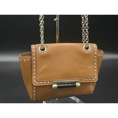 Diane von Furstenberg Highline Chain Bag Tan Leather Studded Shoulder Crossbody - Thumbnail 2