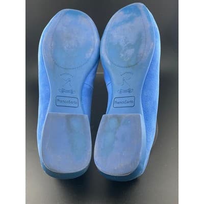 Franco Sarto Blue Suede Horsebit Loafers Size 11 Moc Toe Slip On Flats Italy - Thumbnail 8
