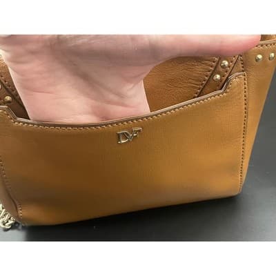 Diane von Furstenberg Highline Chain Bag Tan Leather Studded Shoulder Crossbody - Thumbnail 12
