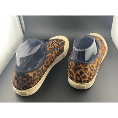 Schutz Leopard Pony Hair Slip On Sneakers Platform Sole 8.5 - Thumbnail 7