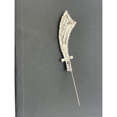 Vintage rhinestone Sword Brooch Silver Tone Scimitar Mid Century Costume Jewelry - Thumbnail 6