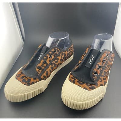 Schutz Leopard Pony Hair Slip On Sneakers Platform Sole 8.5 - Thumbnail 4