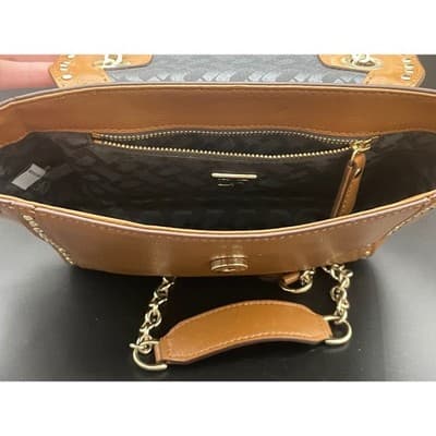 Diane von Furstenberg Highline Chain Bag Tan Leather Studded Shoulder Crossbody - Thumbnail 13