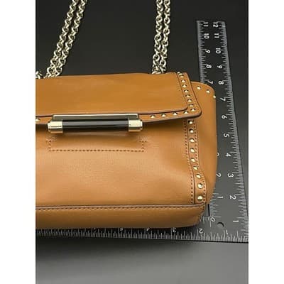 Diane von Furstenberg Highline Chain Bag Tan Leather Studded Shoulder Crossbody - Thumbnail 18