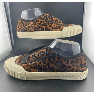 Schutz Leopard Pony Hair Slip On Sneakers Platform Sole 8.5 - Thumbnail 2