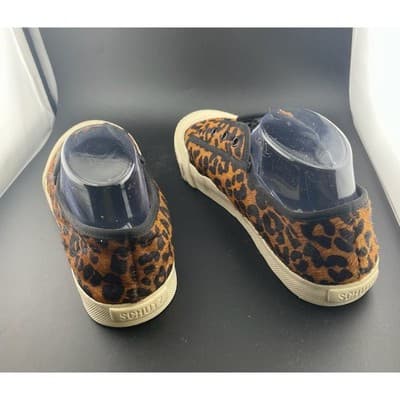 Schutz Leopard Pony Hair Slip On Sneakers Platform Sole 8.5 - Thumbnail 6