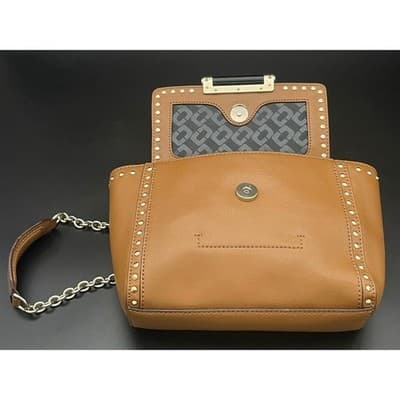 Diane von Furstenberg Highline Chain Bag Tan Leather Studded Shoulder Crossbody - Thumbnail 10