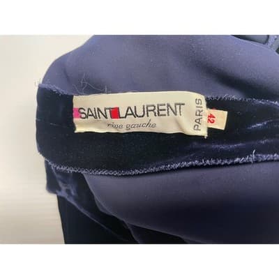 Yves Saint Laurent Silk Velvet Evening Dress Vintage YSL Rive Gauche 70s couture - Thumbnail 9