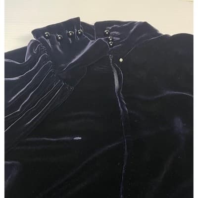Yves Saint Laurent Silk Velvet Evening Dress Vintage YSL Rive Gauche 70s couture - Thumbnail 18