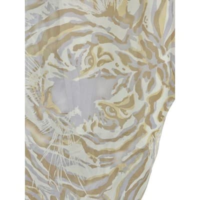 See by Chloé Silk Tiger Print Wide Leg Cropped Pants Sheer Overlay Elastic SZ 34 - Thumbnail 5