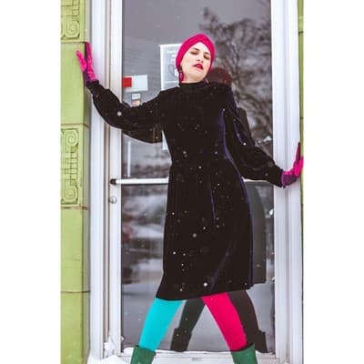 Yves Saint Laurent Silk Velvet Evening Dress Vintage YSL Rive Gauche 70s couture - Thumbnail 2