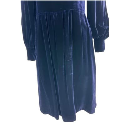 Yves Saint Laurent Silk Velvet Evening Dress Vintage YSL Rive Gauche 70s couture - Thumbnail 8