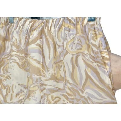See by Chloé Silk Tiger Print Wide Leg Cropped Pants Sheer Overlay Elastic SZ 34 - Thumbnail 3