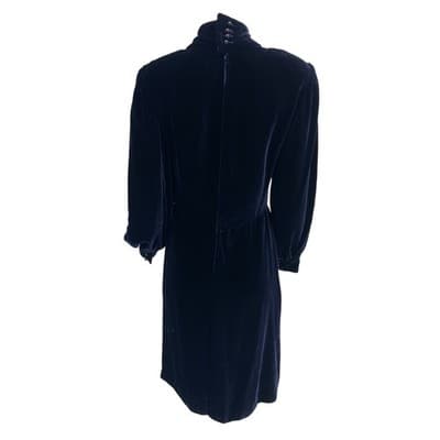 Yves Saint Laurent Silk Velvet Evening Dress Vintage YSL Rive Gauche 70s couture - Thumbnail 5