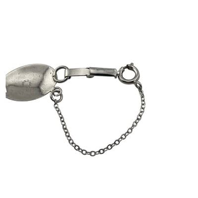 Vintage Bond Boyd Sterling Silver Etched Oval Panel Link Bracelet 7" Mid Century - Thumbnail 5