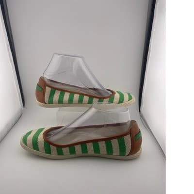 Striped Espadrille Ballet Flats Preppy Coastal Summer Shoes Nine West sz 8.5 - Thumbnail 3