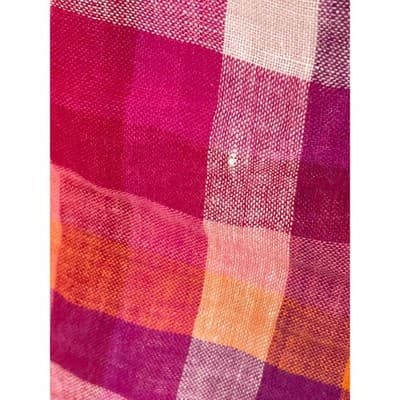 Escada Sport Linen Madras Capri Pants Pink Orange Plaid Size 34 XS S Vintage - Thumbnail 7