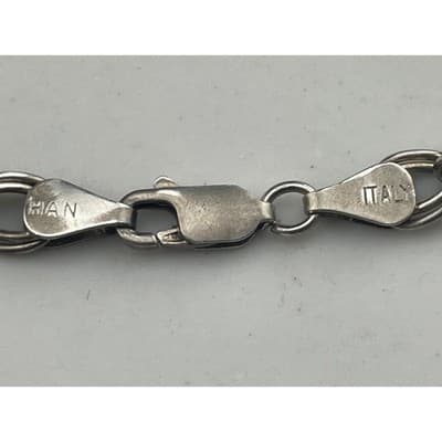 Vintage Italian Sterling Silver Double Rolo Link Bracelet 925 7.75" - Thumbnail 7