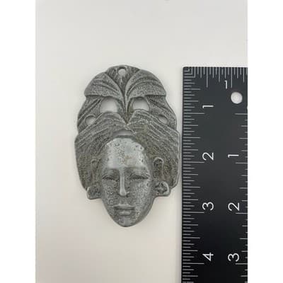 Art Nouveau Maiden Mask Cast Metal Furniture Mount Figural Architectural Salvage - Thumbnail 8