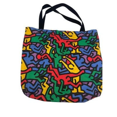 Vintage Keith Haring Karsten Sample Tote Bag Pop Art Brazil Rare 80s rainbow - Thumbnail 2