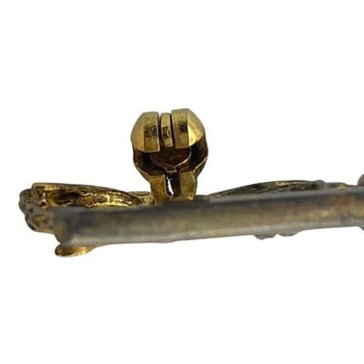 Vintage 800 Silver Gilt Centaur Mythology Panel Brooch Classical Scene Italy - Thumbnail 8