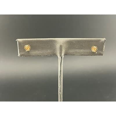 Vintage 14K Yellow Gold Ball Stud Earrings 7.8mm Minimal Sphere - Thumbnail 6