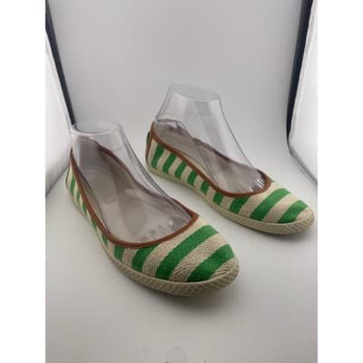 Striped Espadrille Ballet Flats Preppy Coastal Summer Shoes Nine West sz 8.5 - Thumbnail 2