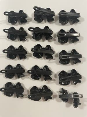Vintage Lot Of 15 Girl’s Hair Clip Barrettes Bows Black Plastic 80’s 90’s Y2K - Thumbnail 4