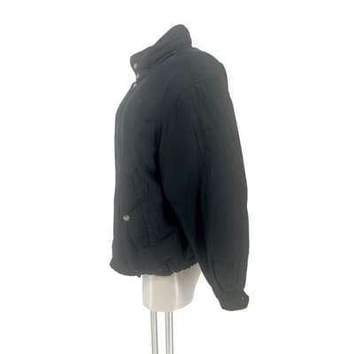 Vintage 90s Silk Bomber Jacket Black Kriss Kross Windbreaker Quilted Lined M L - Thumbnail 3