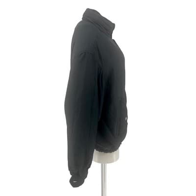 Vintage 90s Silk Bomber Jacket Black Kriss Kross Windbreaker Quilted Lined M L - Thumbnail 4