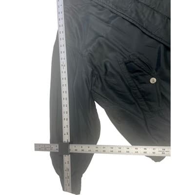 Vintage 90s Silk Bomber Jacket Black Kriss Kross Windbreaker Quilted Lined M L - Thumbnail 12