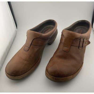 Merrell Dassie Stitch Brown Leather Comfort Clogs Slip On Women's 9 EU40 - Thumbnail 5