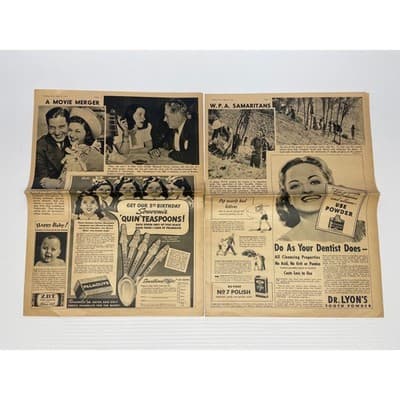 1939 May Pre-WWII Reich Map Pair "Ups and Downs of the Reich" Sunday News Color - Thumbnail 2