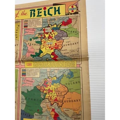 1939 May Pre-WWII Reich Map Pair "Ups and Downs of the Reich" Sunday News Color - Thumbnail 14