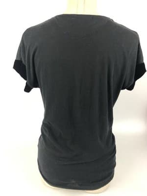 Calvin Klein Black Velvet & Silk Blend Blouse Top Cowl Neck Size Small READ - Thumbnail 4