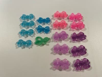 Vintage Lot Girl’s Hair Clip Bows Barrettes Translucent Colorful 80’s 90’s Y2K - Thumbnail 2