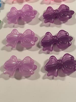 Vintage Lot Girl’s Hair Clip Bows Barrettes Translucent Colorful 80’s 90’s Y2K - Thumbnail 9